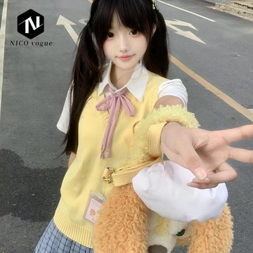 【Nico】臺灣熱銷🔥 DBX01-1# 包芯紗 v領馬甲背心針織開衫女短款甜美上衣