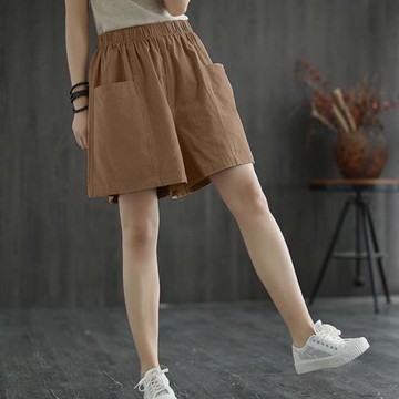 【BJ COLLECTION】日系純棉多口袋鬆緊腰五分褲 BJC40022 (2色))FREE