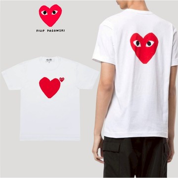 【other more 特選潮流】日本製川久保玲 COMME Des GARCONS PLAY 雙面Logo心形印花T恤