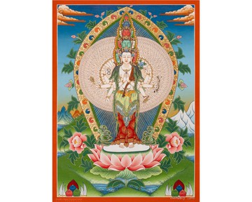 佛教觀音唐卡畫作