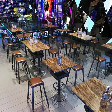 復古工業風酒吧高腳桌椅迪吧靜吧散臺鐵藝高凳音樂夜場清吧高桌椅