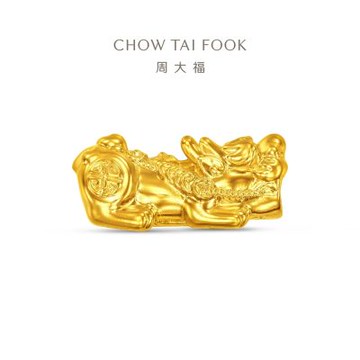 周大福 招財納福 腰纏萬貫貔貅黃金串珠(新品首發)