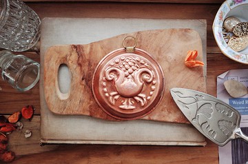 老瑞典手工製古董紅銅模/磅蛋糕模/果凍模