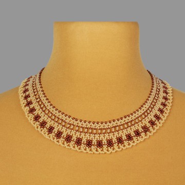 米色與銅色項鍊，極簡風珠飾項鍊