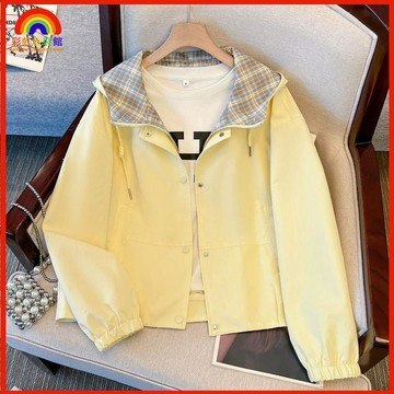 🎀秋季新品🎀中大童連帽外套 假兩件格紋設計 春秋休閒夾克 女童休閒上衣女童外套 兒童外套 兒童薄外套 兒童外套秋H4