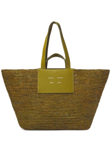 Proenza Schouler White Label - XL Morris raffia tote bag - women - Raffia/CALFSKIN - One Size - Green