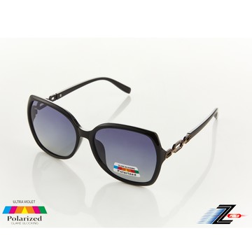 Z-POLS 名牌風格神秘黑圖騰邊框設計 搭漸層Polarized寶麗來偏光抗UV400太陽眼鏡(好看有型)