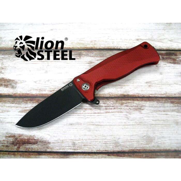 ライオンスチール SR11A-RB  EDC 折り畳みナイフ スレイプナー鋼 レッドアルミニウム ハンドル,lionSTEEL knife