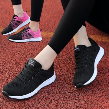 夏季品牌女鞋百搭軟底運動鞋平底防滑輕便跑步鞋休閑女士旅游鞋女