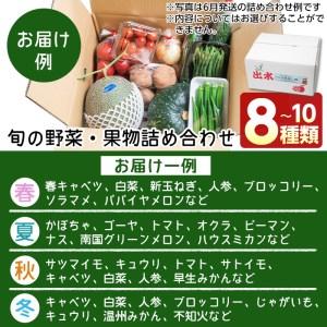 ふるさと納税 i460 旬の野菜・果物おまかせセット(8〜10種類)ツルの恩返し野菜セット！鹿児島県出水市より国産野菜を市場直送！【出水市出水駅.. 鹿児島県出水市