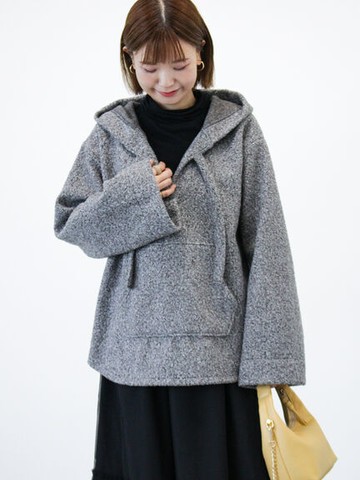 粗毛感寬鬆口袋造型連帽上衣(0F000146810) - Lugnoncure