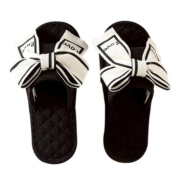 摩登簡約纖細蝴蝶結室內拖鞋  1個  白色  35~37