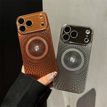 钛金属冰感鏤空散熱 Magsafe磁吸 帶鏡頭貼 iPhone 17ProMax 17Air 17Pro 17防摔手機殼