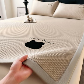 A類涼感冰豆豆冰絲涼席三件套夏天新款空調軟席墊子可機水洗384M