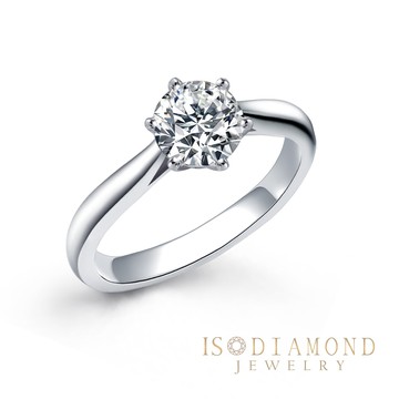 IS DIAMOND IGI 1克拉鉑金台鑽戒 六爪戒指 最白Dcolor VS高規格淨度(培育鑽石)