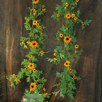 人造花 仿真植物 仿真樹 仿真綠植 仿真擺飾 日葵仿真花飾品塑料花壁掛掛飾永生花假花道具墻面吊頂裝飾花藤137S 快速出貨