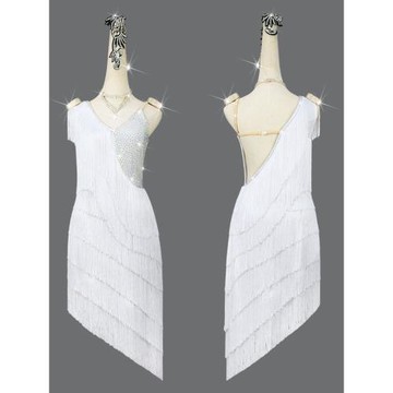 拉丁舞服2025新款高級感女童比賽表演出服裝女童連衣裙流蘇練功服