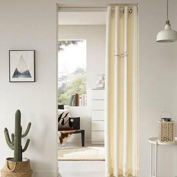 ALTTEURI 防風三層遮光窗簾 + 伸縮桿 Set 冬季隔冷氣 夏季隔陽光/紫外線  窗簾150 x 205cm + 伸縮桿 直徑22mm x 長度80~150cm  象牙白