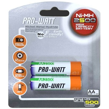 華志PRO-WATT 鎳氫充電電池3號2入  PW-AA2500 1.2V