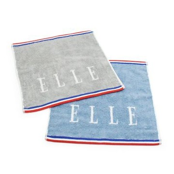 【ELLE HOME】6條法國經典純棉素色緹花方巾組 柔軟吸水 親膚舒適