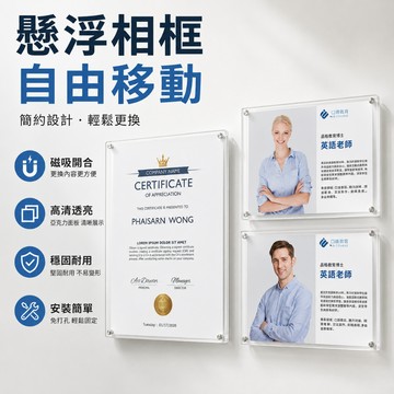 現貨免運🔥隔日到貨 a3懸浮海報框 免打孔 相框 畫框 展示框 電梯廣告框 立體懸浮 海報框 錶框 浮空相框 全屏無邊框