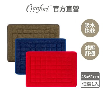 【Comfort+ 舒適家】光織立體記憶綿浴墊_深夜藍/焦糖棕/石榴紅_瞬吸水 記憶眠 保暖保溫 浴室踏墊 浴墊