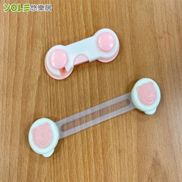 YOLE悠樂居-櫥櫃抽屜防護安全扣(短10入)贈長扣4入(粉色)