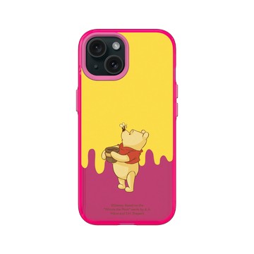 iPhone 15 Clear 粉漾桃 - 迪士尼-小熊維尼 Disney Winnie The Pooh - 小熊維尼與蜂蜜