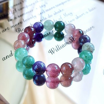 ⭕多巴胺草莓晶⭕多寶草莓晶 草莓晶 水晶手串 桃花水晶 純天然無優化 水晶手練 水晶手珠 水晶設計