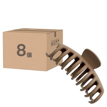 韓式氣質龍骨鯊魚髮夾  11x5x3cm  淺咖  8個