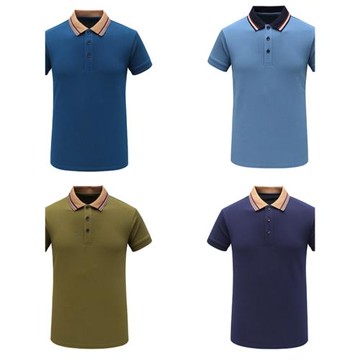 H812男士夏季短袖T恤 棉翻領百搭休閑有彈力上衣