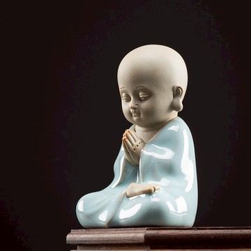 精品陶瓷小號禪意小和尚桌面小擺件家居裝飾品辦公室書房茶桌擺設