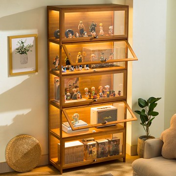 手辦展示櫃子 透明展示櫃 玻璃展示櫃 公仔櫃 模型櫃 收納櫃 置物櫃 手辦展示柜亞克力陳列柜子樂高展示架玻璃化妝品產品置物貨架家用0624