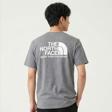 The North Face 印刷Logo圖案短袖T恤-深灰色