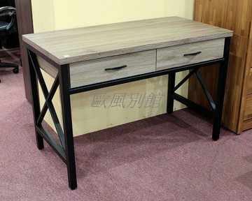 【歐風別館】夏慕尼灰橡色四尺書桌【基隆至台中免運費】