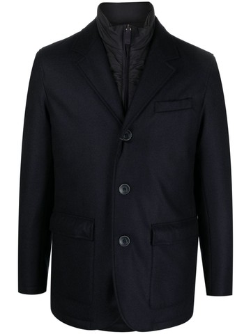 Herno - single-breasted layered padded blazer - men - Fabric - 48 - Blue