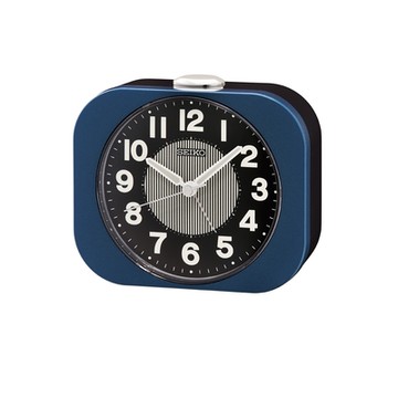 SEIKO 日本精工 嗶嗶聲 靜音 貪睡 燈光鬧鐘(QHE206L)藍/9.9X11.3cm