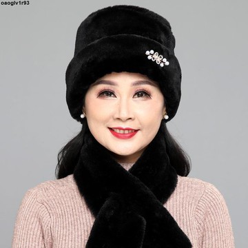 冬季加絨加厚帽子💢💢 圍巾帽子女冬季保暖中老年防風防寒帽老年人媽媽帽子奶奶時尚女帽