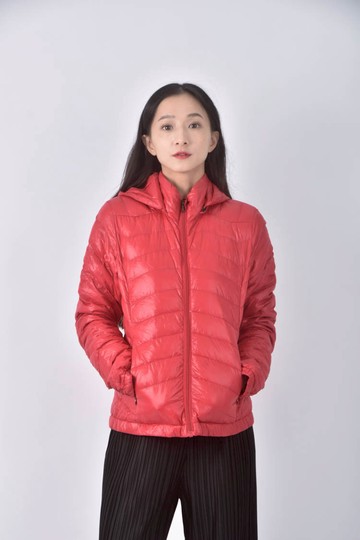 (M) giordano羽絨羽絨紅色外套