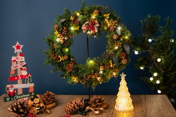 【聖誕裝飾x交換禮物】 永生雪松聖誕花圈 經典聖誕綠