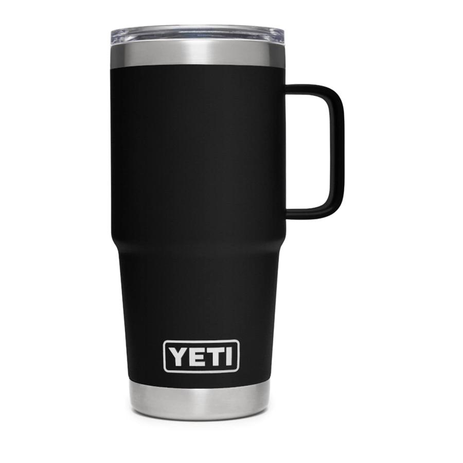 YETI Rambler 20オンス トラベルマグ ストロングホールド蓋付き 真空断熱 ステンレス製、ブラック