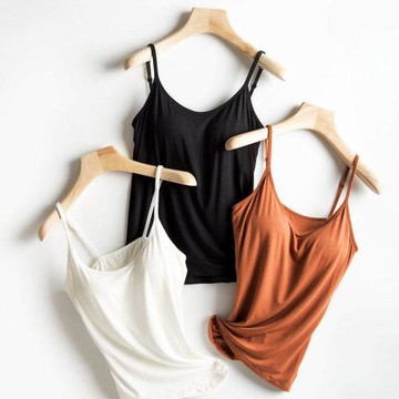 莫代爾吊帶背心免穿文胸女古典舞蹈服內搭新款無鋼圈帶胸墊內衣