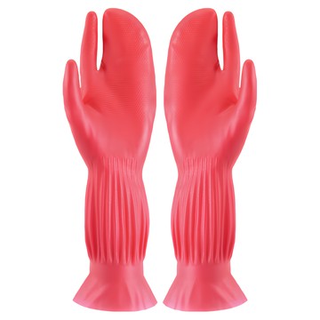 ET 手指造型橡膠手套 紅色 三指形狀設計 方便穿脫  全長33 x 手圍19cm  1雙