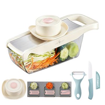 PUSH!廚房用品 切菜器 多功能擦絲器  切片機 切絲 薯片 刨絲器廚房不銹鋼 切菜器 D347