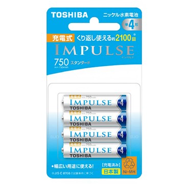 TOSHIBA 東芝 4號低自放鎳氫充電電池組 TNH-4ME 4號電池13g 4顆 + 電池盒  1組