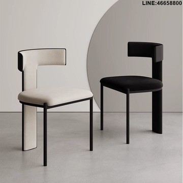 免運 開立發票 餐椅 洽談椅 高腳椅 沙發椅 吧台椅 拍攝椅 道具椅 意式極簡設計師高級餐椅家用書椅化妝凳高端中古風復古靠背椅子