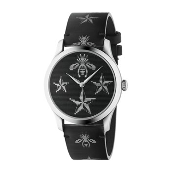 GUCCI  G-TIMELESS個性蜜蜂皮帶腕錶YA1264105