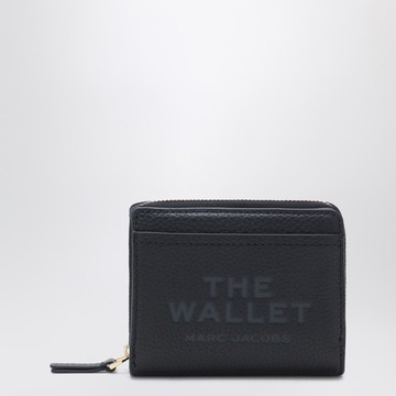 Mini black full-grain leather wallet
