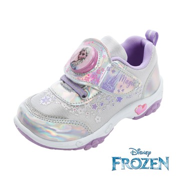 【Disney 迪士尼】冰雪奇緣 童電燈運動鞋-銀粉/FOKX41629