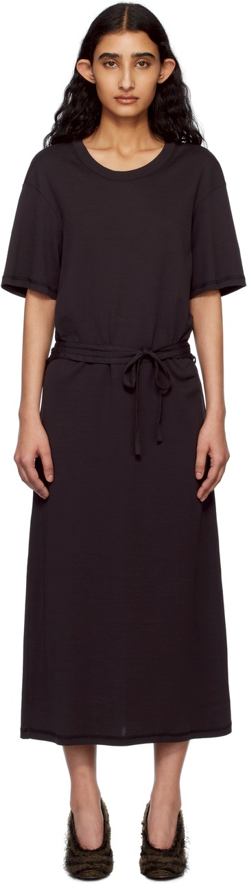 LEMAIRE 黑色 Belted Rib T-shirt 连衣裙